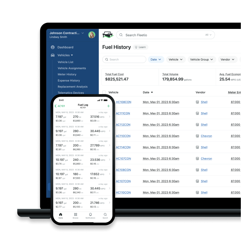 Fleetio's fleet management software