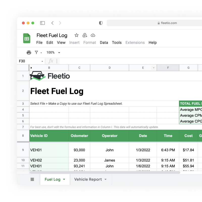 Fleetio's fleet management software