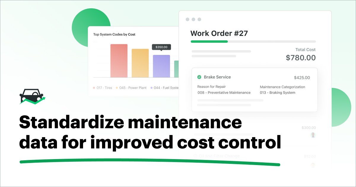 Standardize maintenance data for improved cost control