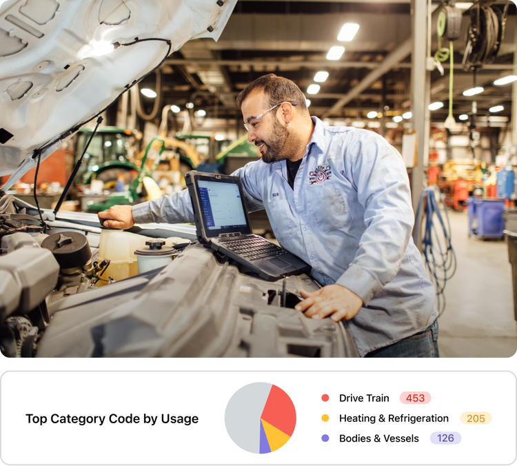Fleet technician performs routine maintenance with help of Fleetio's maintenance schedules
