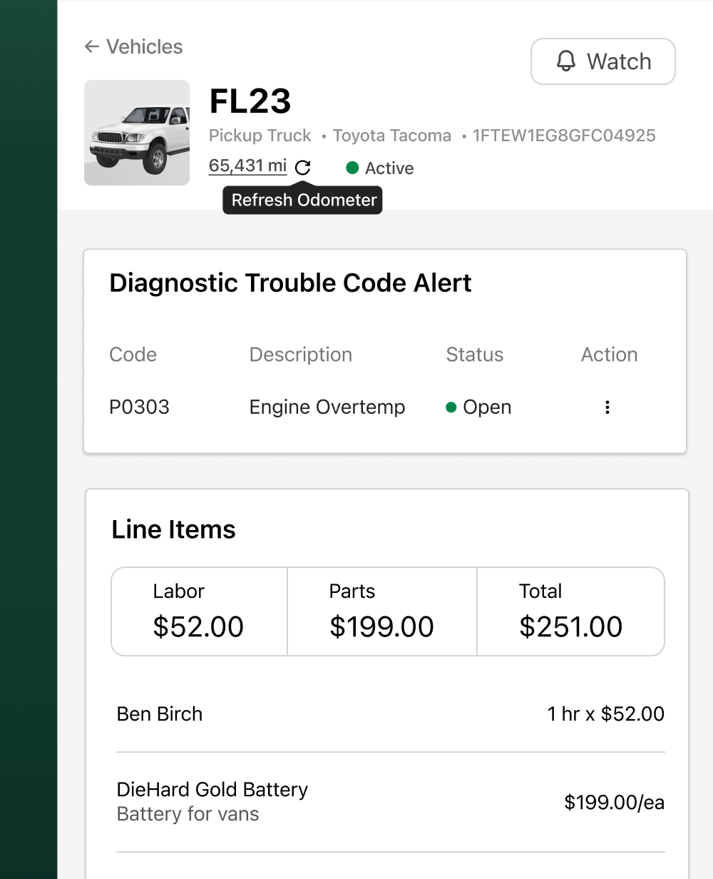 Update odometer readings and other fleet information with Fleetio's public API.