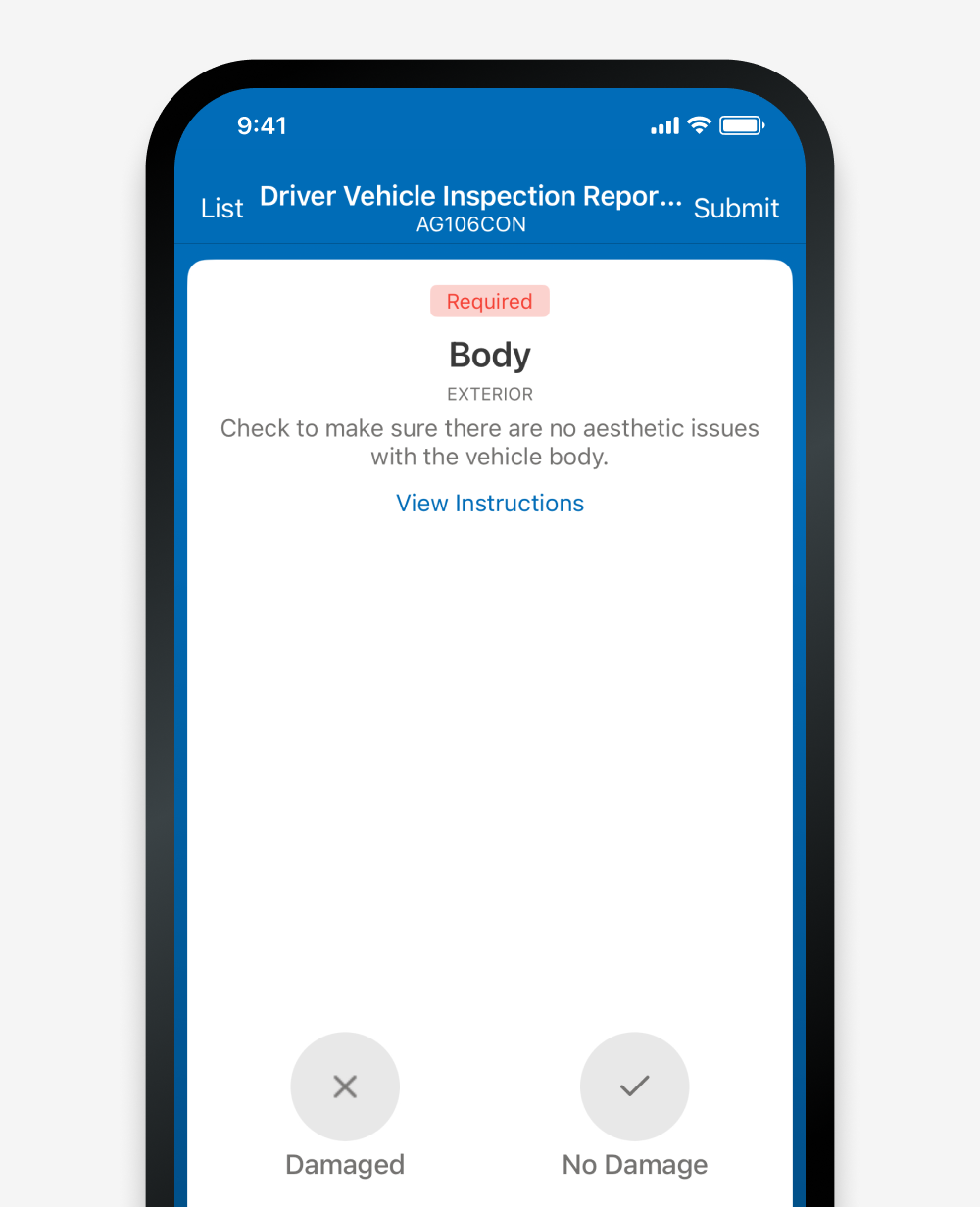 Example of an inspection item in Fleetio
