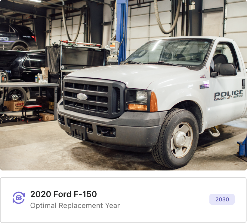 Fleetio's vehicle replacement calculator recommends the best time to replace a vehicle in your fleet