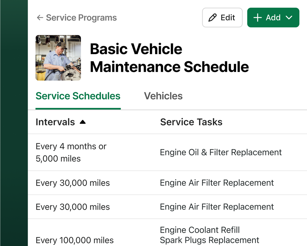 Fleet Maintenance Program Screenshot
