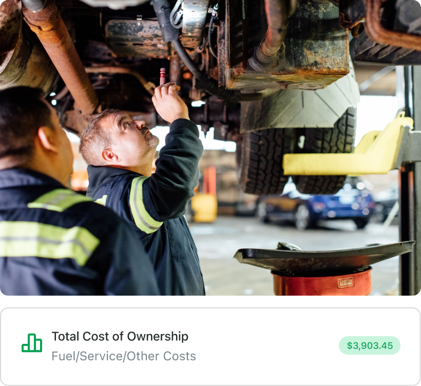 Fleetio's total cost of ownership report gives a breakdown of costs.