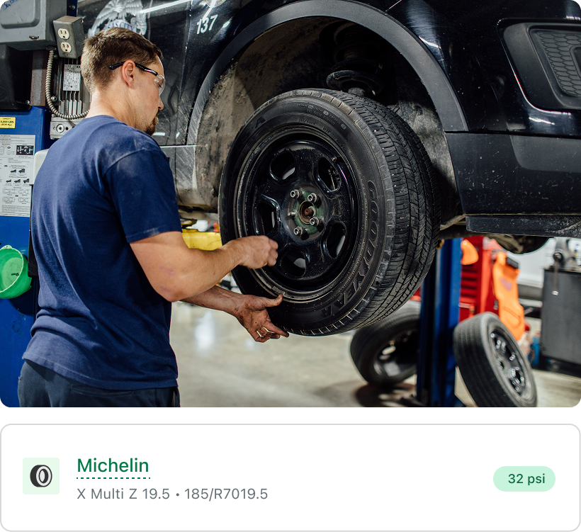 Fleet technician performs routine maintenance with help of Fleetio's maintenance schedules