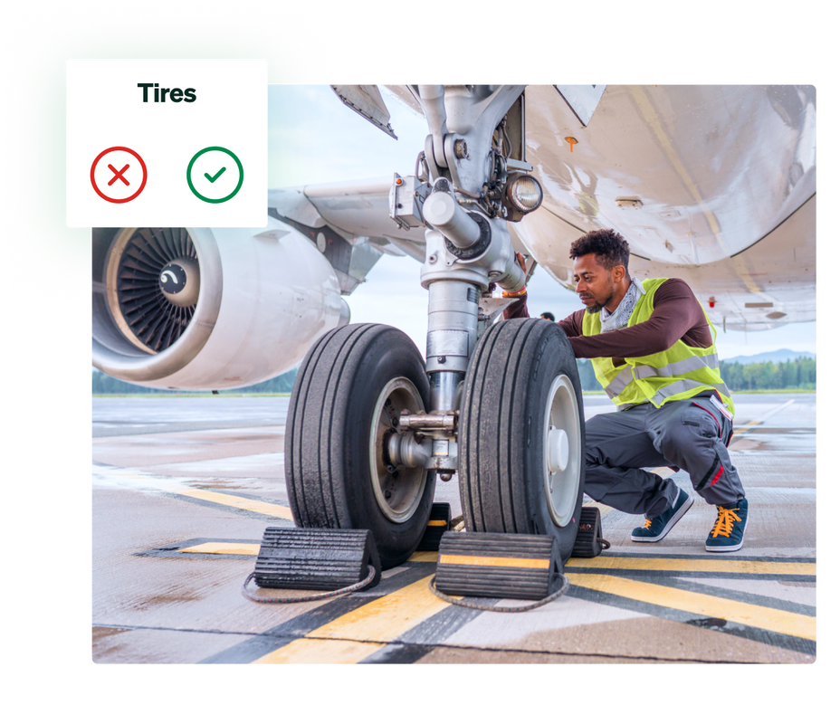 Fleetio aviation professional maintaining aircraft using fleet management software.
