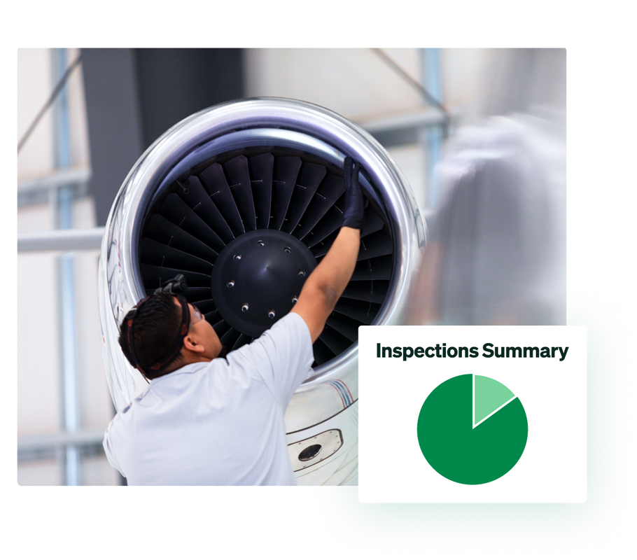 Checking an aircraft's turbine engine.