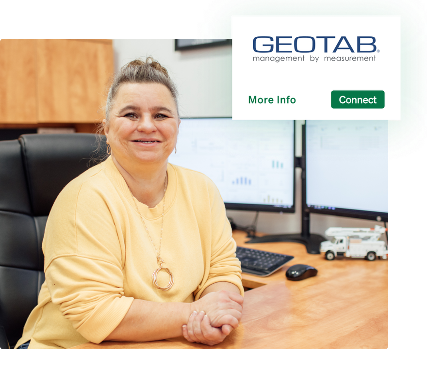 An employee working at a desk.