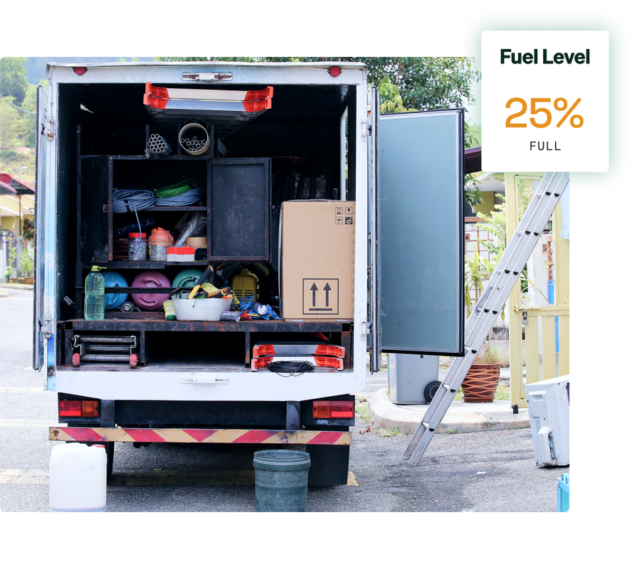 Monitoring an hvac fleet's fuel level maintenance status.