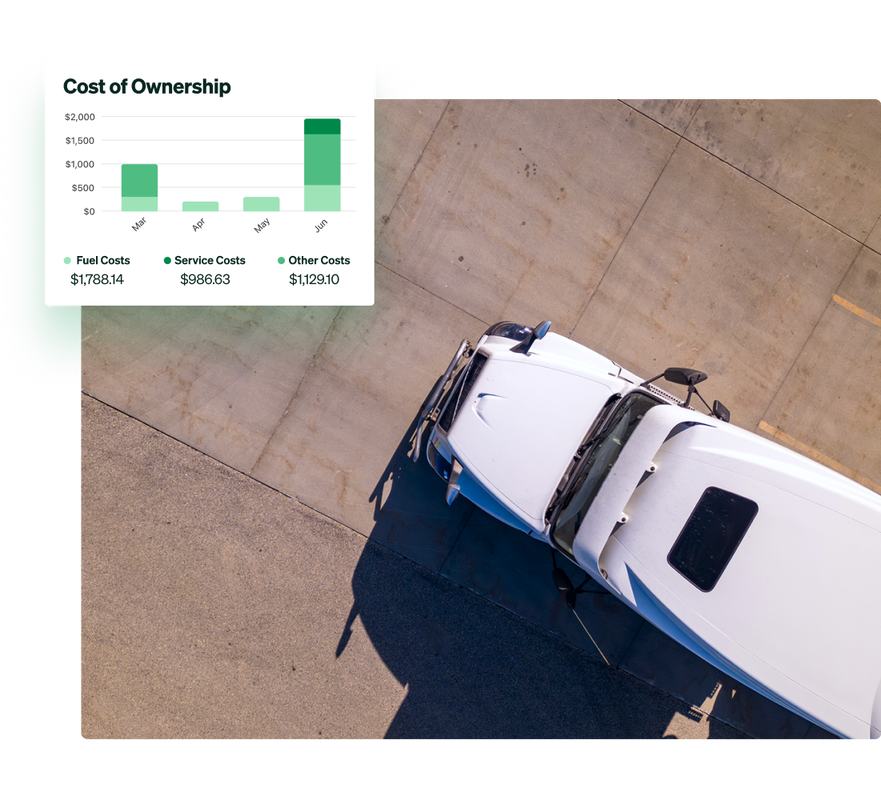 Fleetio construction management software showing a TCO and a 18 wheeler truck.