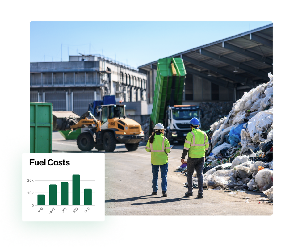 Fuel costs for waste management fleets using Fleetio's fleet management software.