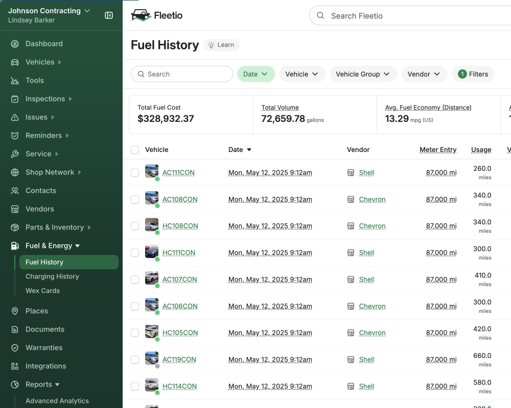 Parts spreadsheet product image