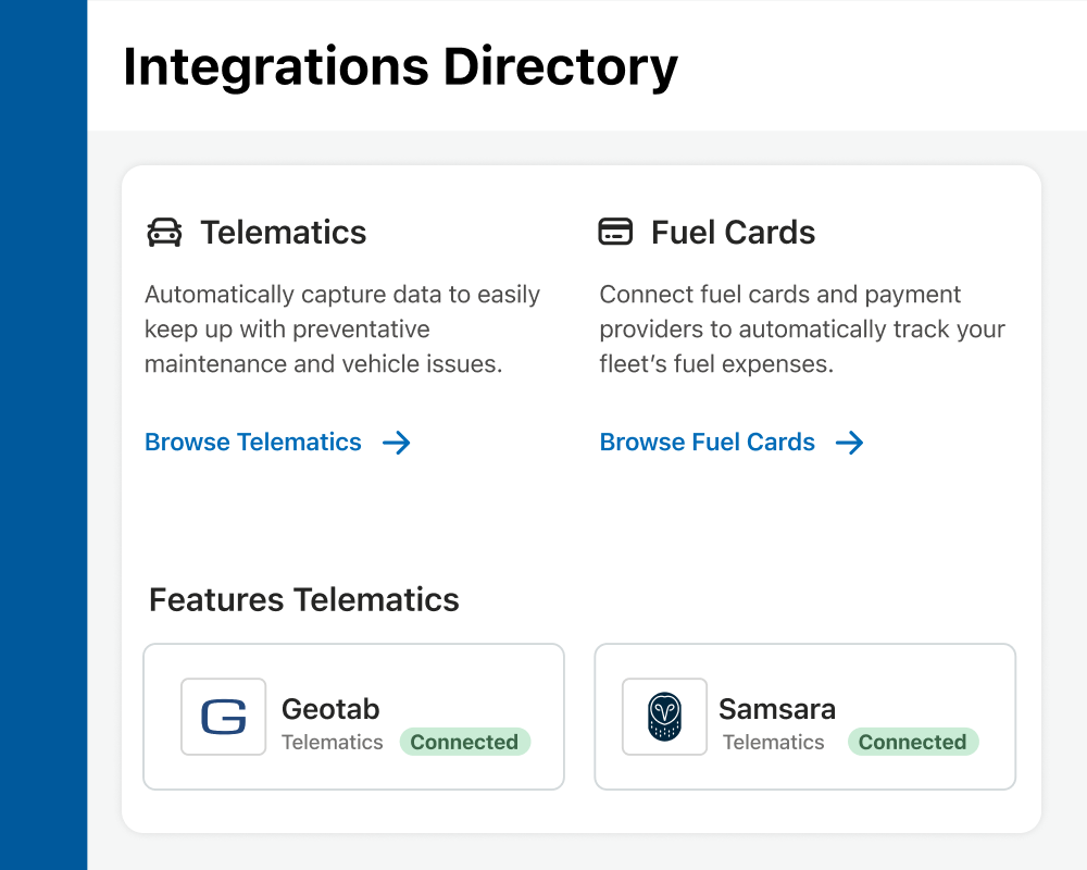 Example of Fleetio dashboard