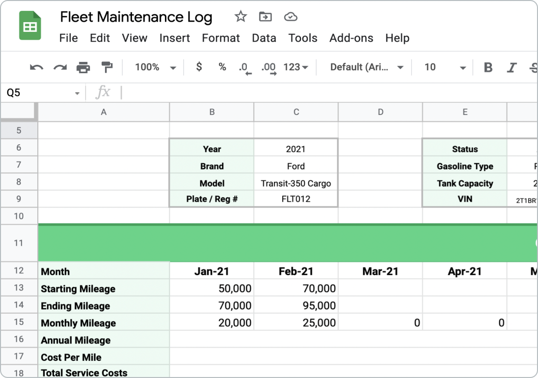 fleet car maintenance checklist template pdf
