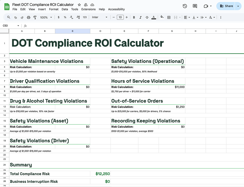 Screenshot of a free downloadable fuel log spreadsheet template for tracking fuel usage and expenses.