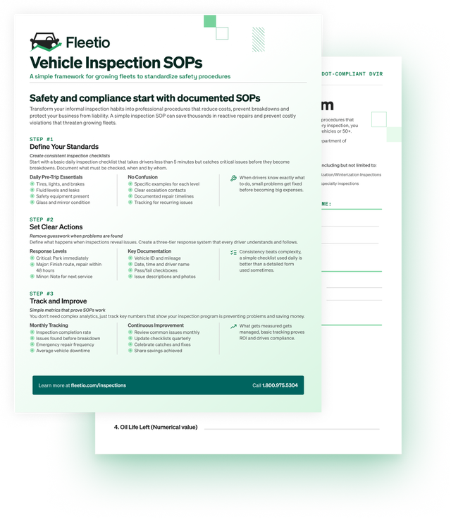 DOT-Compliant Vehicle Inspection Form & SOP Pack | Fleetio