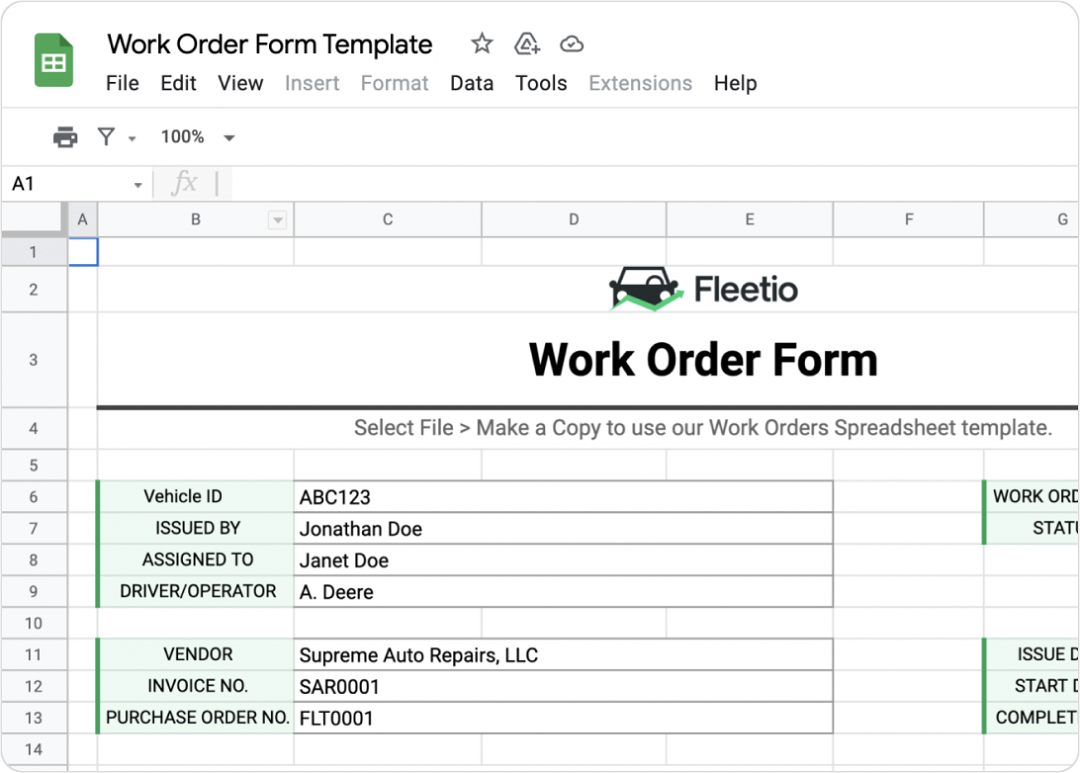 Work Order Template