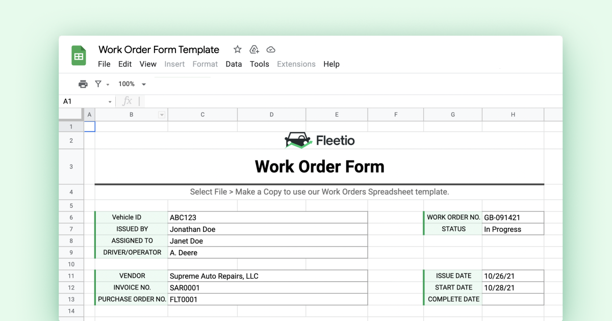 Work Order Template